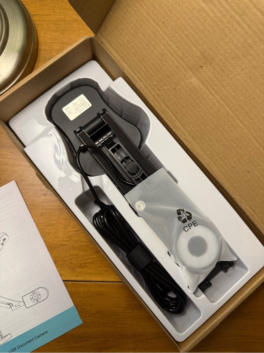 New USB Document Camera with LED Ring Light - Black and White
